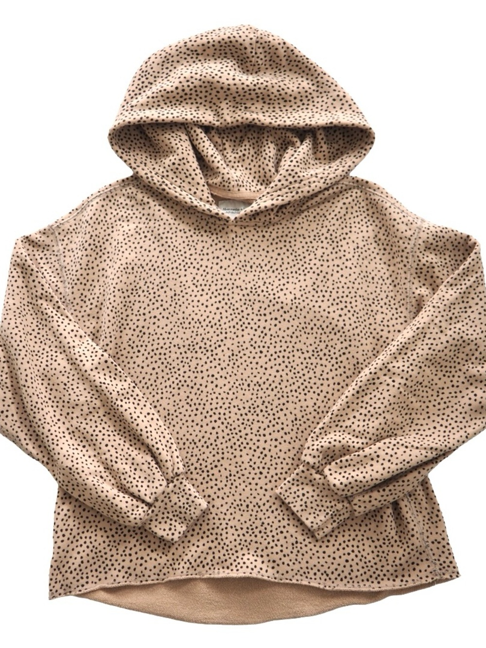 Abercrombie and Fitch Dot Print Hooded Pullover - Beige/Tan